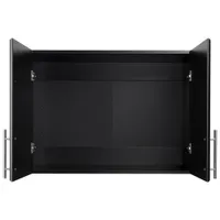 Elite Home Storage 24" 1-Shelf Wood Wall Cabinet with Doors - Black