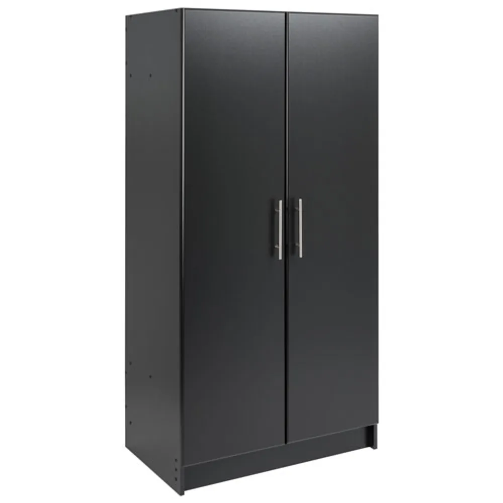 Elite Home Storage 65" 1-Shelf Wood Cabinet - Black