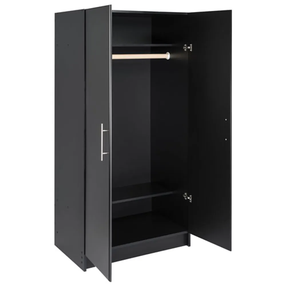 Elite Home Storage 65" 1-Shelf Wood Cabinet - Black