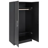 Elite Home Storage 65" 1-Shelf Wood Cabinet - Black