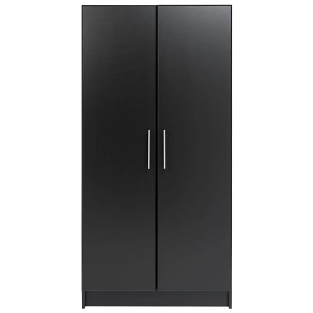 Elite Home Storage 65" 1-Shelf Wood Cabinet - Black