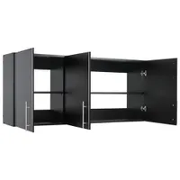 Elite Home Storage 24" 3-Shelf Wood Wall Cabinet with Doors - Black