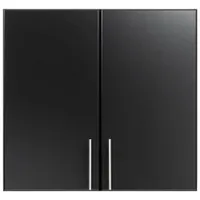 Elite Home Storage 30" 1-Shelf Wood Wall Cabinet with Doors - Black