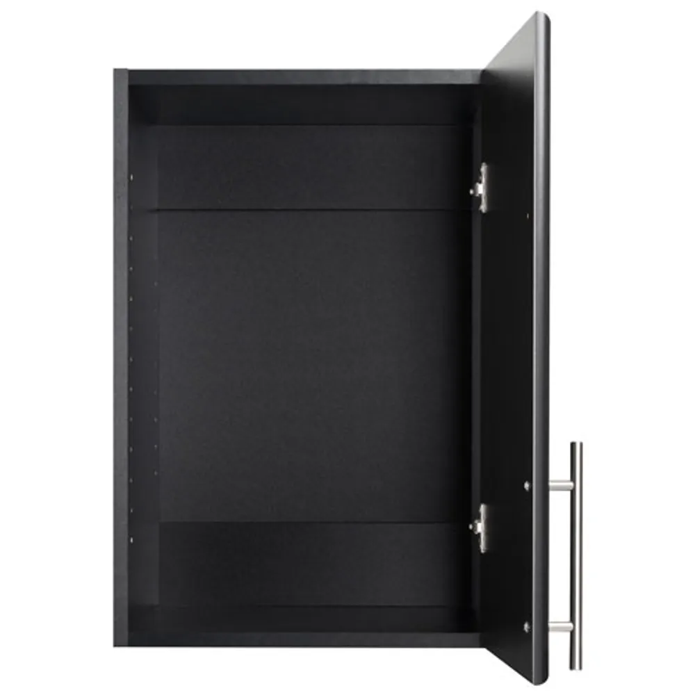 Elite Home Storage 24" 1-Shelf Wood Wall Cabinet with Door - Black