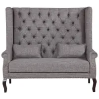 Brassex Fabric Tufted Accent Loveseat - Grey