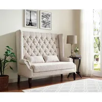 Brassex Fabric Love Seat - Beige