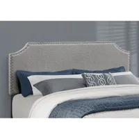 Monarch Transitional Upholstered Platform Bed - Queen - Grey