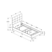 Monarch Transitional Upholstered Platform Bed - Twin - Beige