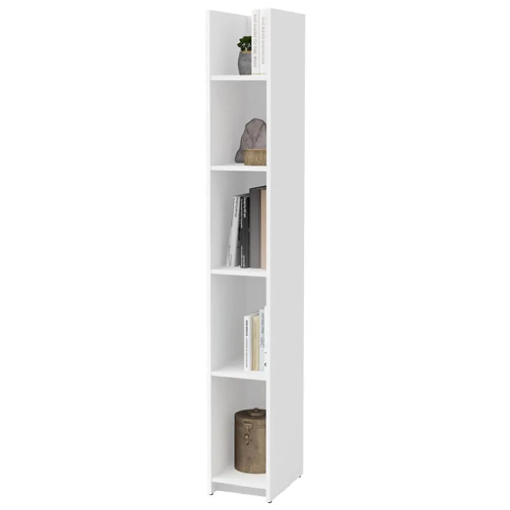 Small Space 71.1" x 10" 5-Shelf Bookcase - White