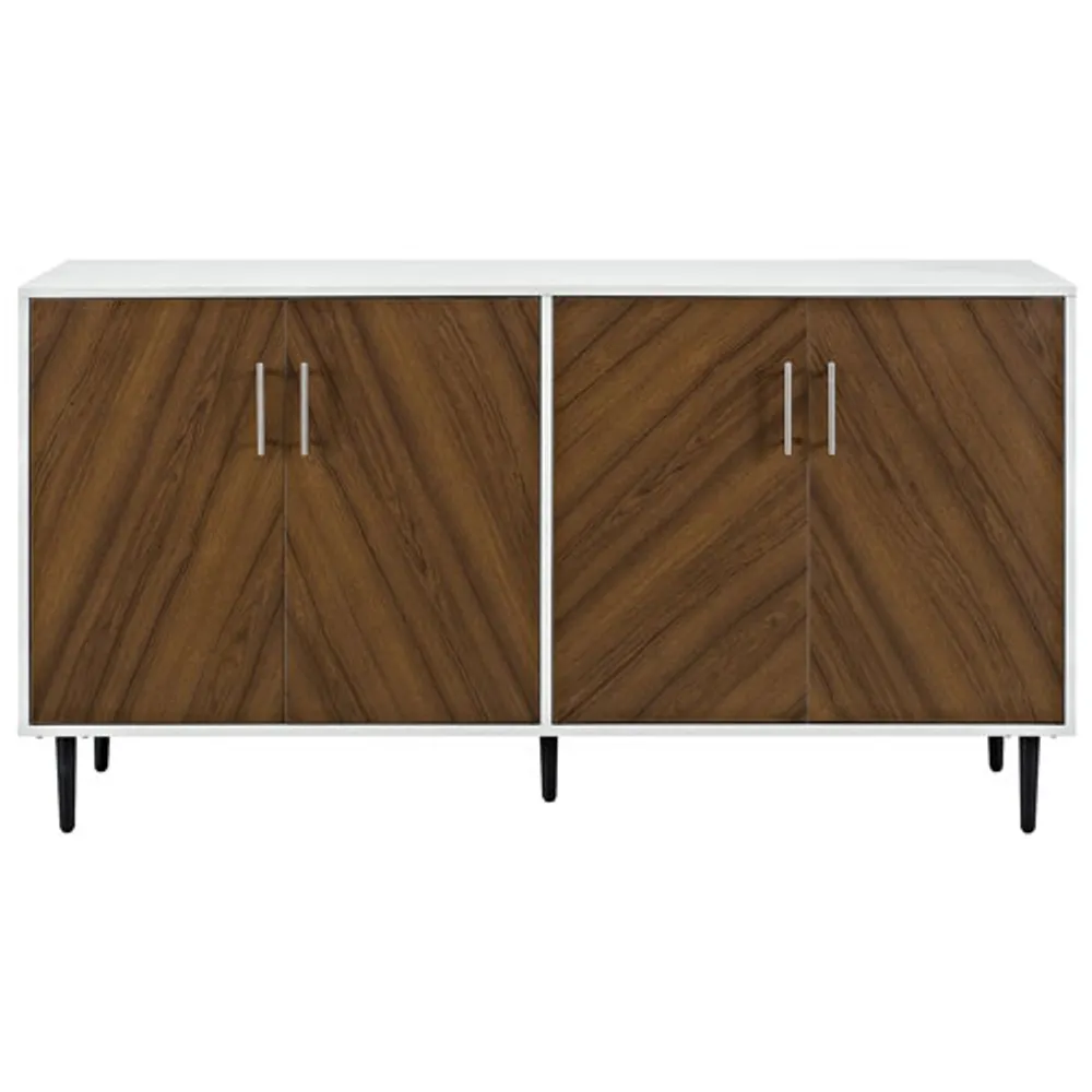 Winmoor Home Modern Bookmatch Buffet - Teak/White