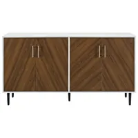 Winmoor Home Modern Bookmatch Buffet - Teak/White