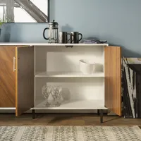 Winmoor Home Modern Bookmatch Buffet - Teak/White