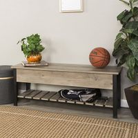 Winmoor Home Transitional Storage Bench - Grey Wash