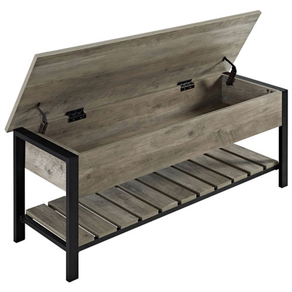 Winmoor Home Transitional Storage Bench - Grey Wash