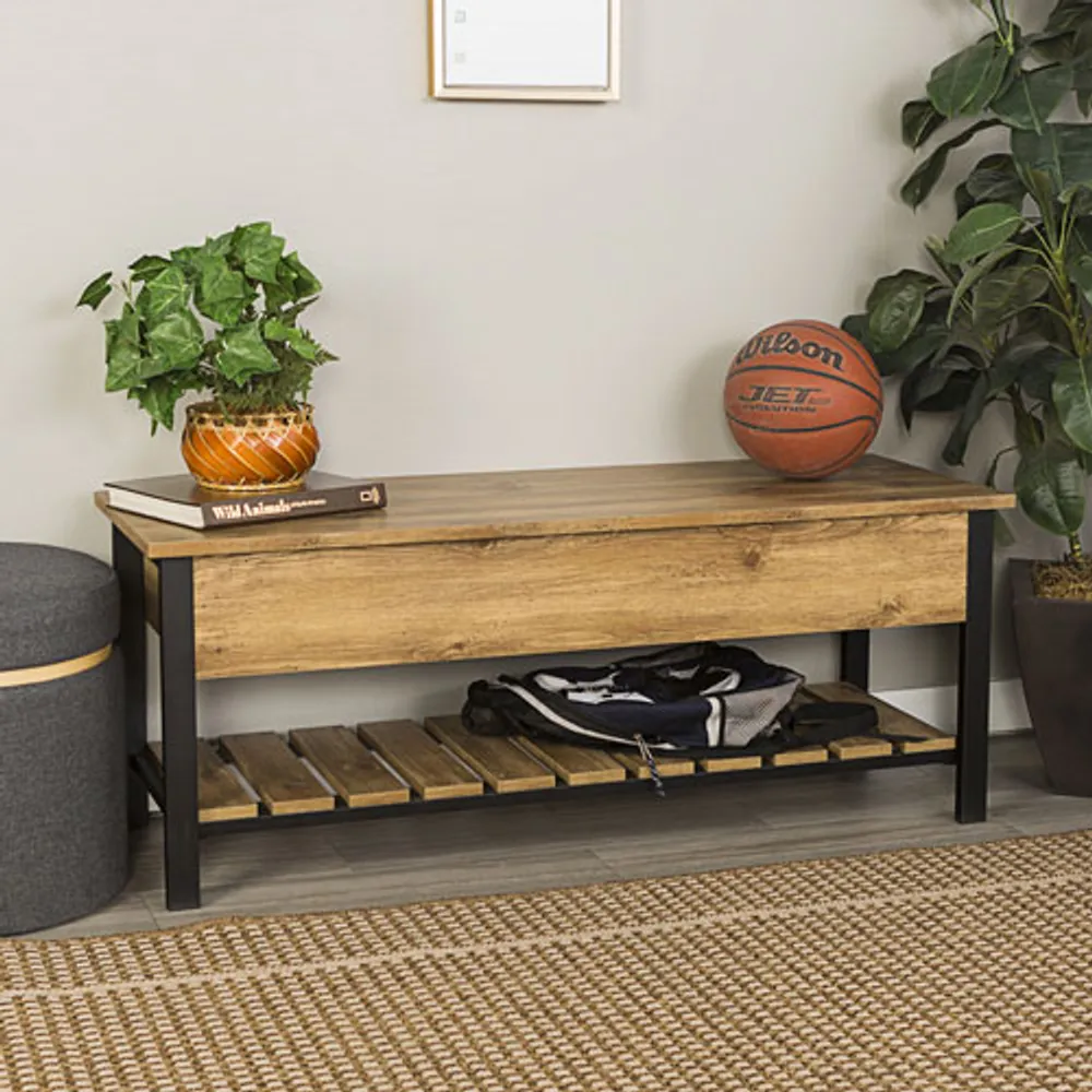 Winmoor Home Transitional Storage Bench - Barnwood