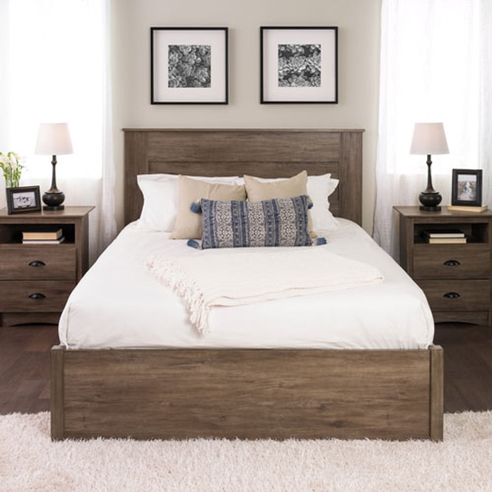 Prepac Transitional Headboard - Queen - Drifted Grey