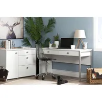 Interface 3-Drawer Storage Unit With File Drawer - Pure White