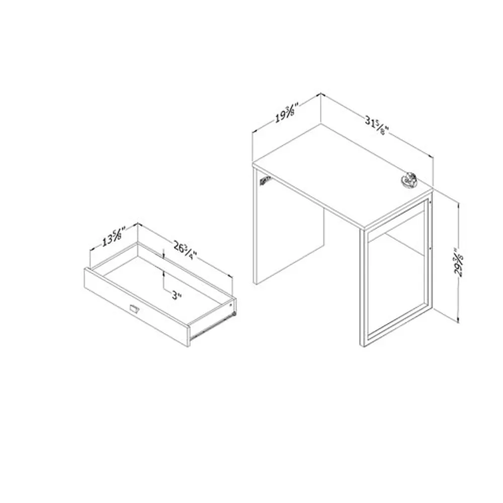 Interface Modern Computer Desk - Pure White