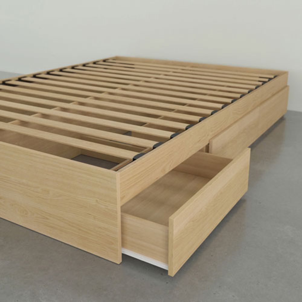 Nexera Contemporary Storage Bed - Queen - Natural Maple