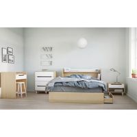 Nexera Contemporary Storage Bed - Queen - Natural Maple
