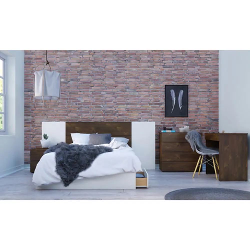 Nexera Contemporary Storage Bed - Double - White