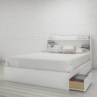 Nexera Contemporary Bookcase Headboard - Double - White