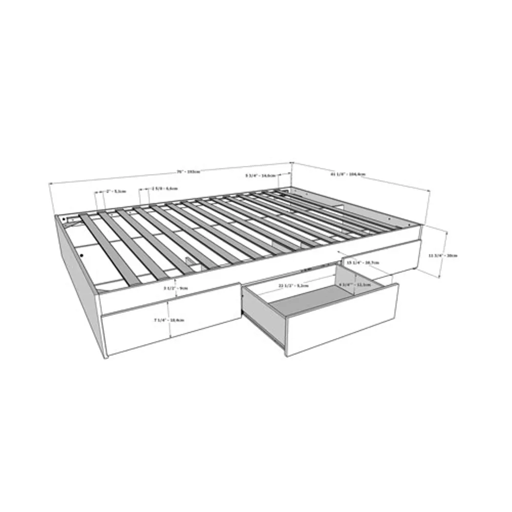 Nexera Contemporary Storage Bed - Twin