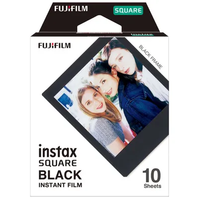 Fujifilm Instax Square Instant Film - 10 Sheets - Black