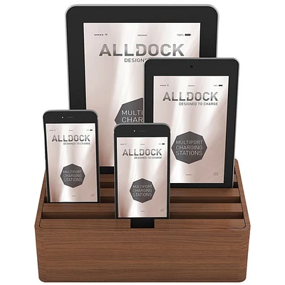 Alldock Medium Power Docking Station - Walnut Timber