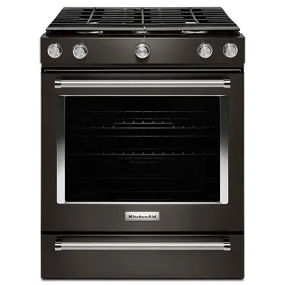 KitchenAid 30" Slide-In Gas Range (KSGG700EBS) - Black Stainless - Open Box - Perfect Condition