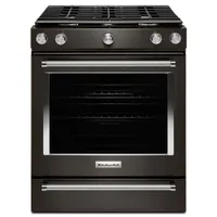 KitchenAid 30" Slide-In Gas Range (KSGG700EBS) - Black Stainless - Open Box - Perfect Condition