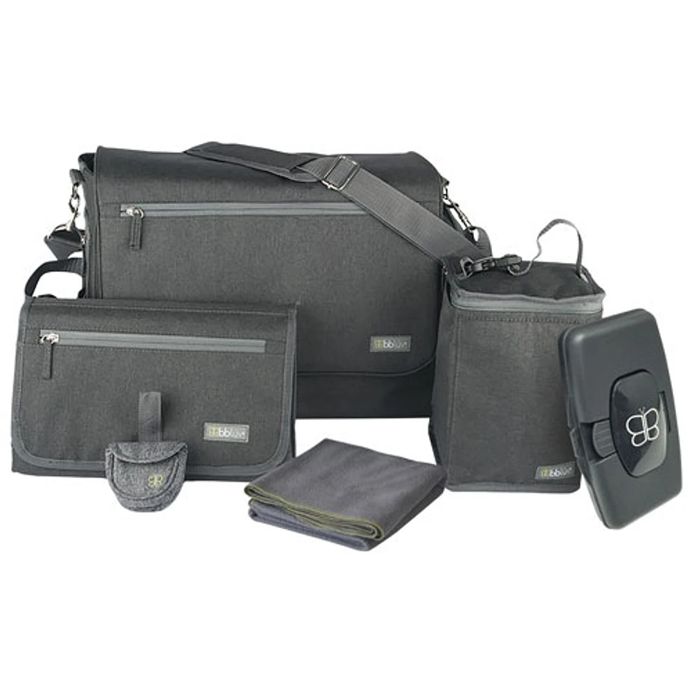 bbluv Ultra Messenger Diaper Bag - Charcoal Grey