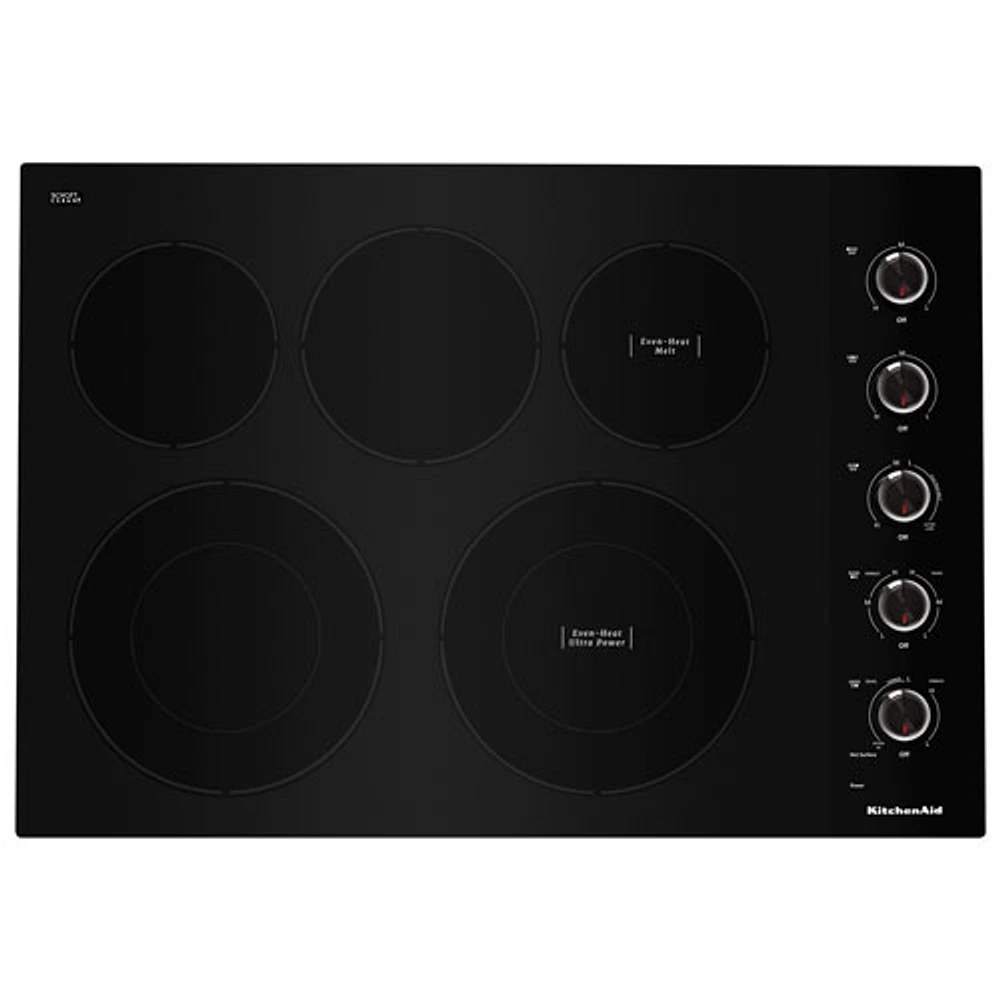 Surface de cuisson électrique de 30 po à 5 éléments de KitchenAid (KCES550HBL) - Noir