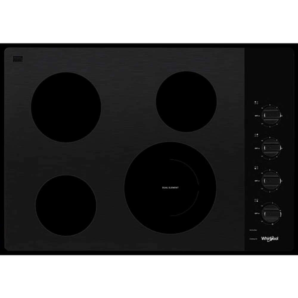 Whirlpool 30" 4-Element Electric Cooktop (WCE55US0HB) - Black