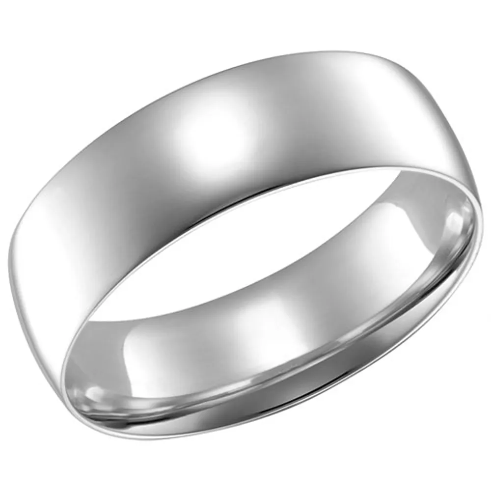 6mm Comfort Fit Wedding Band in 14KT White Gold