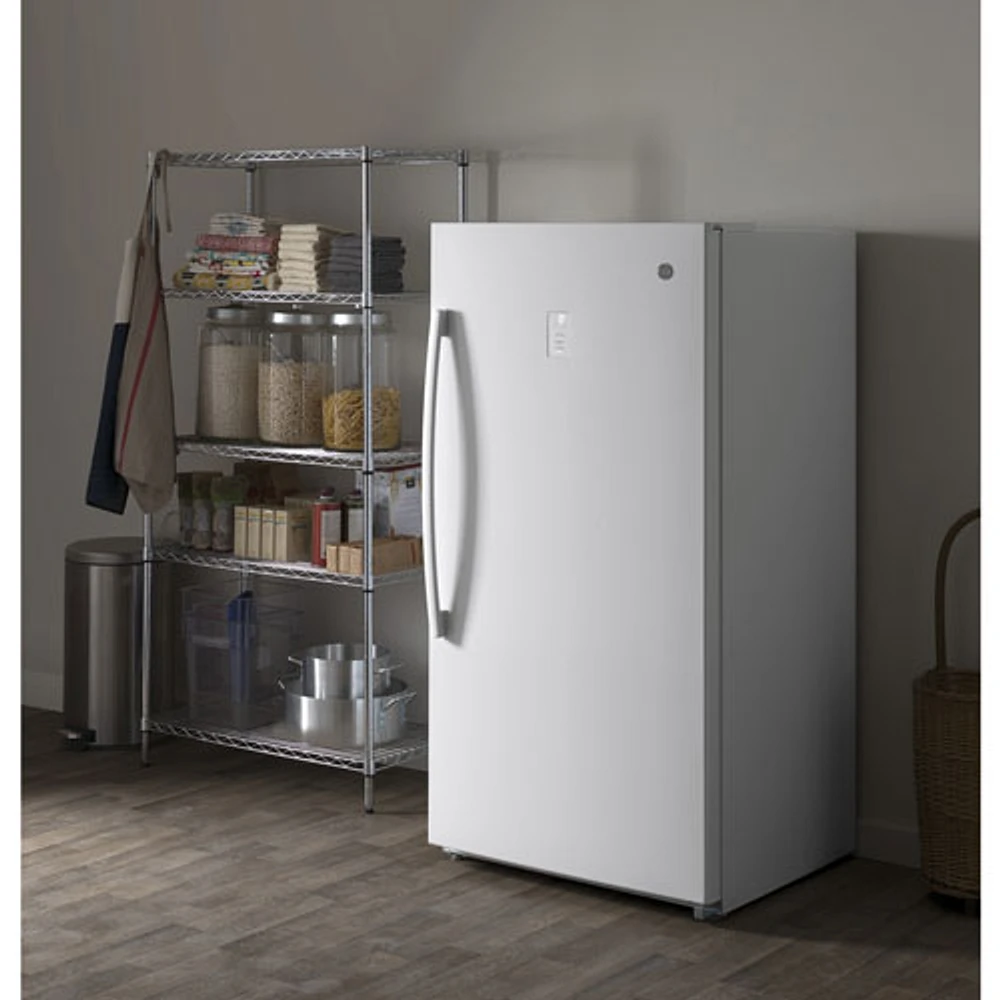 GE 17.3 Cu. Ft. Frost-Free Upright Freezer (FUF17SMRWW)