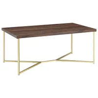 Winmoor Home Transitional Rectangular Coffee Table - Dark Walnut/Gold