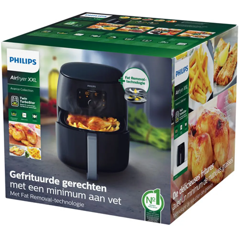 Philips - Airfryer XXL, Twin Turbostar, Avance Collection- Black