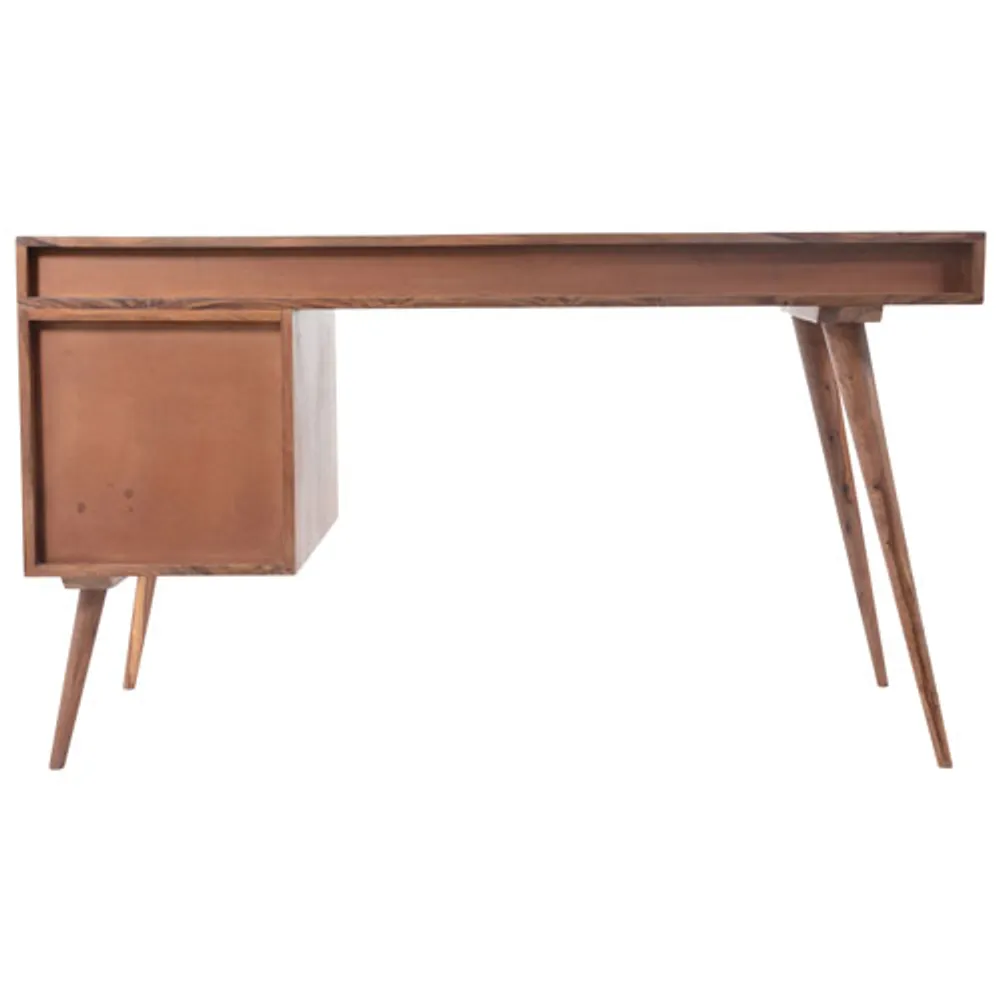 O2 Contemporary Desk with Drawers - Natural Sheesham Wood