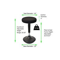 Uncaged Ergonomics Fabric Wobble Stool - Black