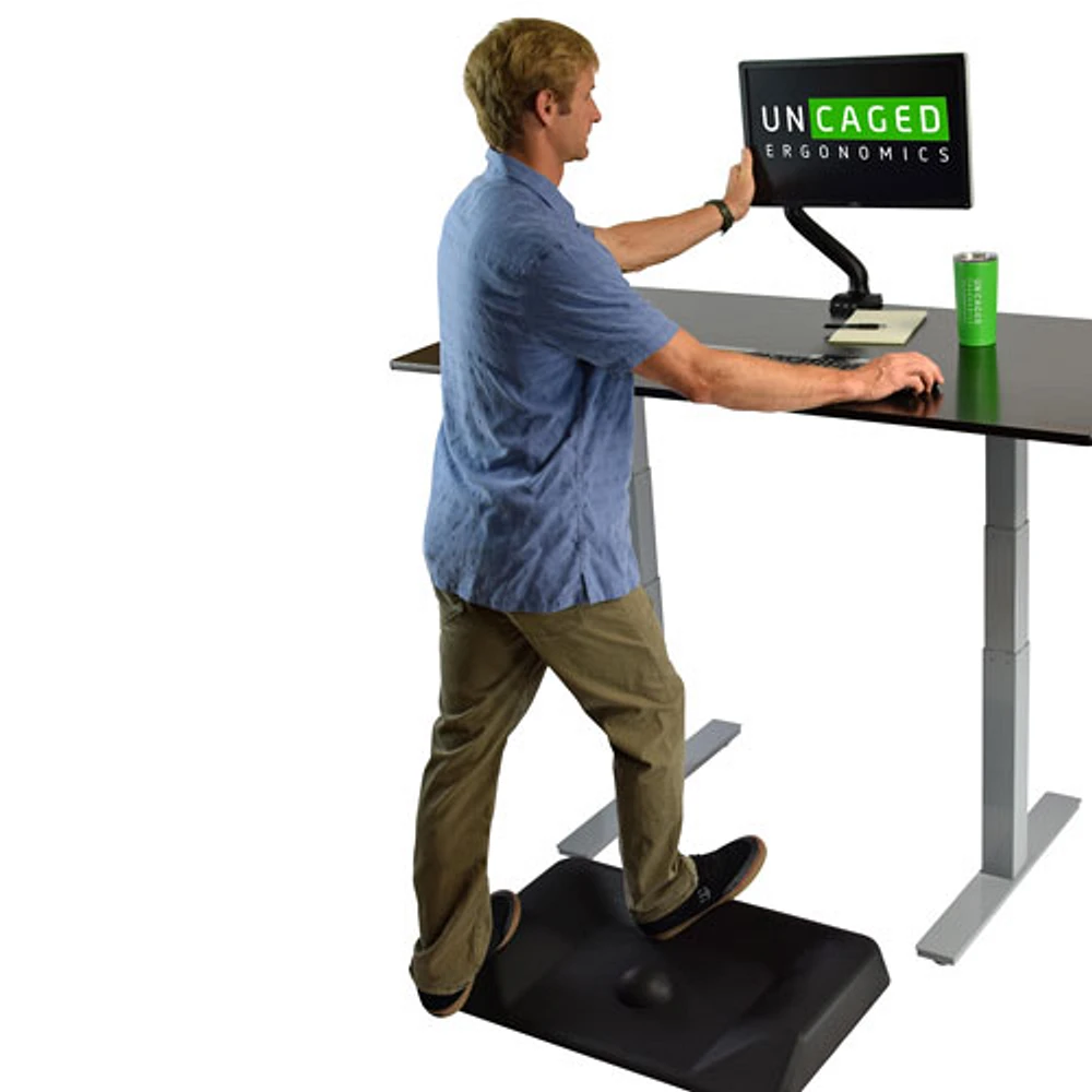 Uncaged Ergonomics Anti-Fatigue Active Standing Desk Mat - Black