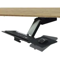 Plateau de clavier ergonomique pour bureau assis/debout avec tapis de souris ajustable KT2 - Noir