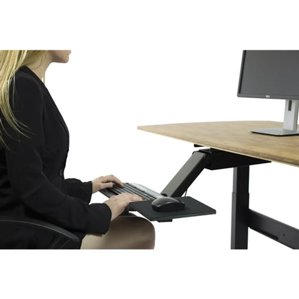 KT2 Ergonomic Sit/Stand Keyboard Tray with Adjustable Mouse Pad - Black