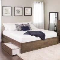 Select Modern Platform Bed with -Drawer Storage - King