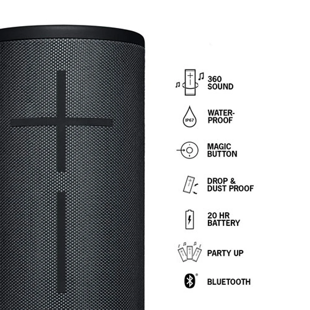 Ultimate Ears MEGABOOM 3 Waterproof Bluetooth Wireless Speaker - Black