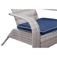 Lakeside Resin Wicker Adirondack Patio Chair with Cushion - Grey/Navy Blue - Only at Best Buy