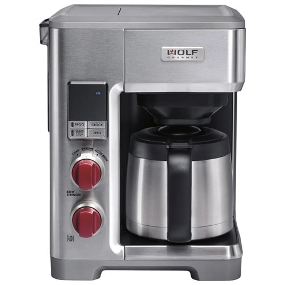 Cafetière programmable Gourmet de Wolf - 10 tasses - Acier inoxydable