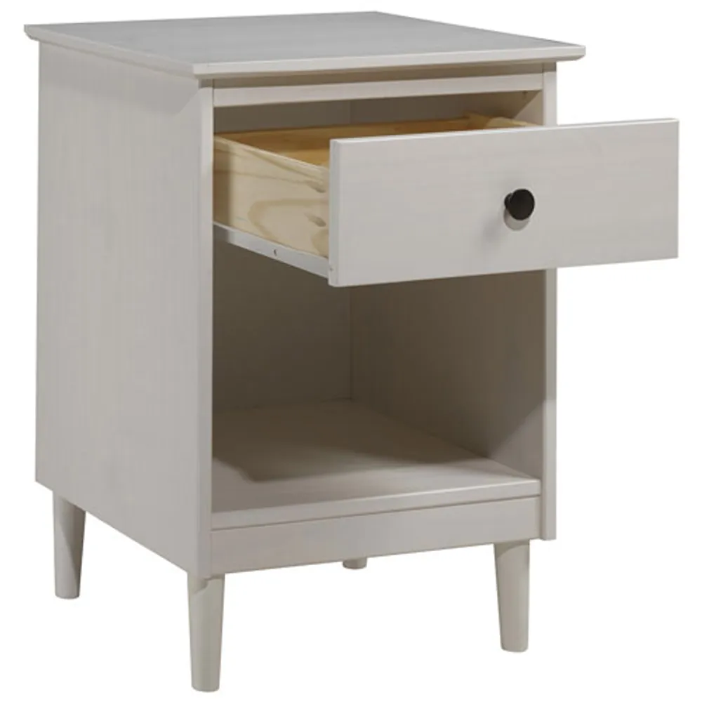 Winmoor Home Transitional 1-Drawer Nightstand - White