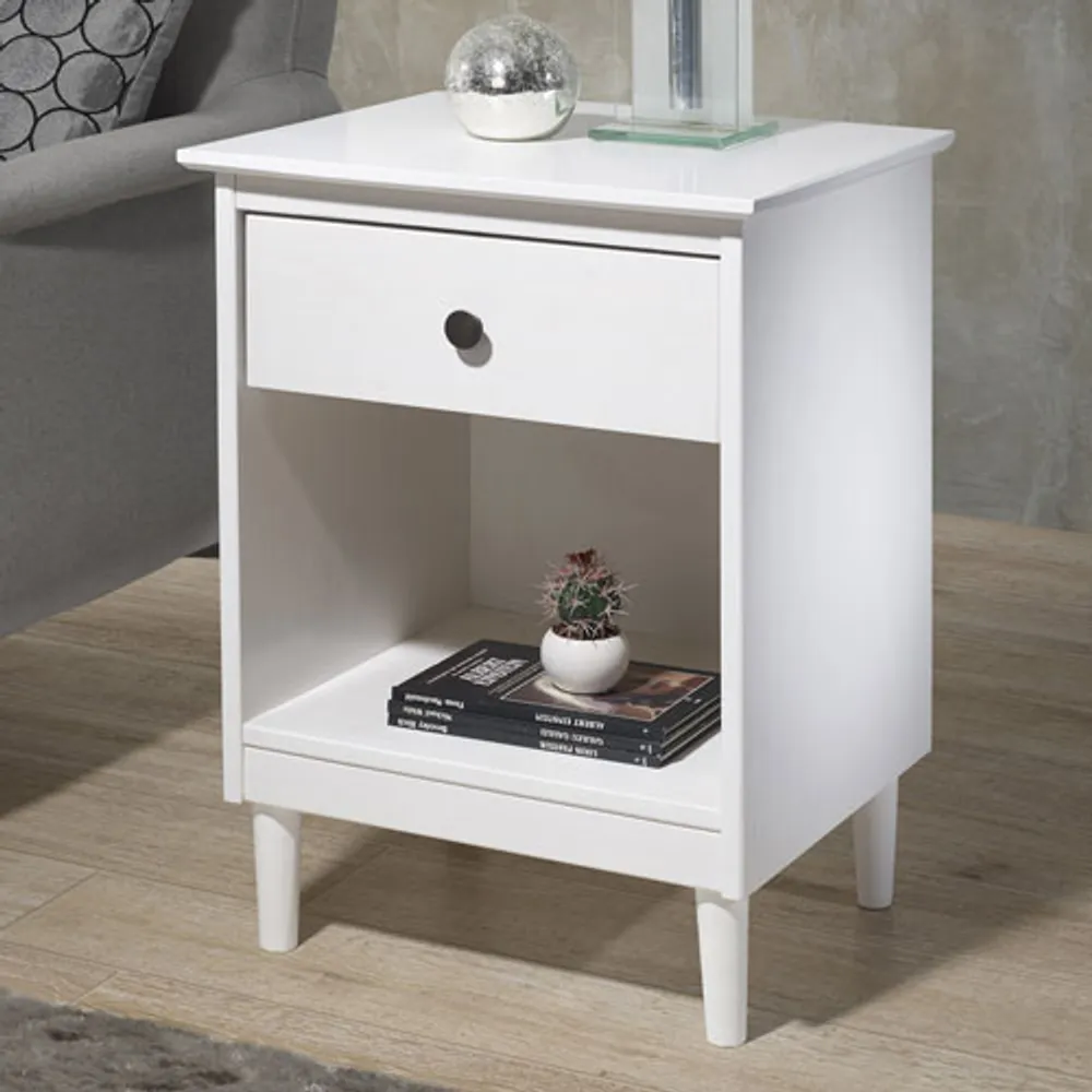 Winmoor Home Transitional 1-Drawer Nightstand - White