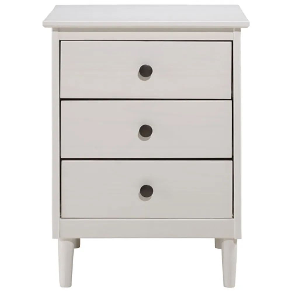 Winmoor Home Transitional 3-Drawer Nightstand - White